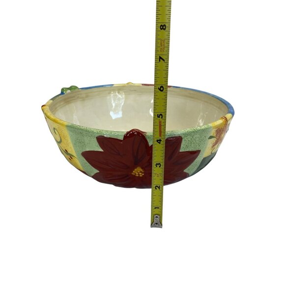 Corsica Hand-Painted Holiday Serving Bowl With Christmas Tree & Festive Design - Picture 8 of 9